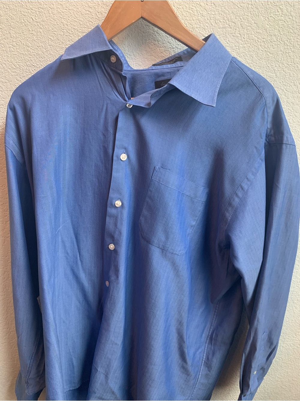 John W. Nordstrom Men's Solid Blue Dress Shirt